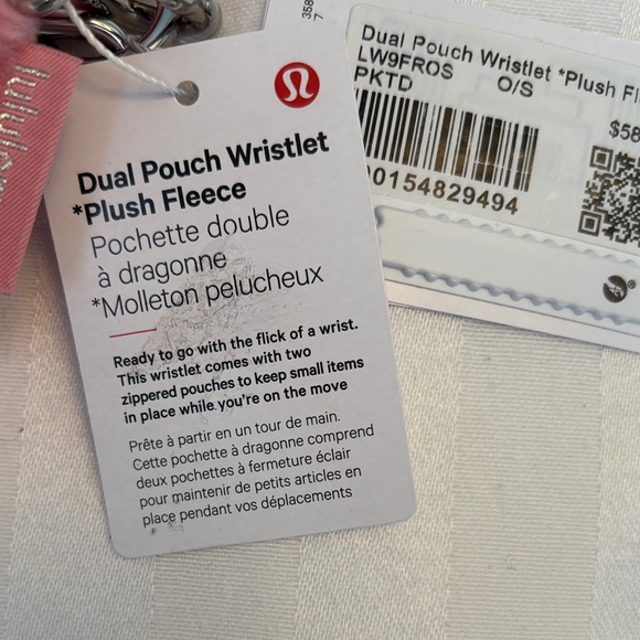 Lululemon Athletica Pink Dual Pouch Wristlet Plush Fleece - Picture 3 of 7
